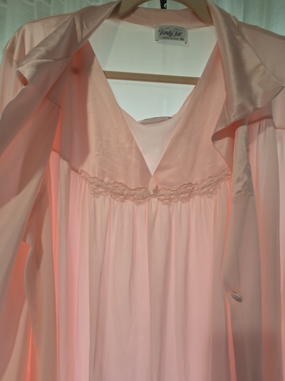 Vanity Fair Pink Slip Nightgown with Lace Accents - Picture 3 of 7